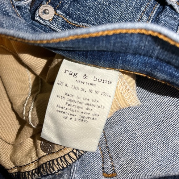 Rag & bone Nina Full Length Skinny Jeans in Levee Medium Wash with Raw Hem - Picture 9 of 10